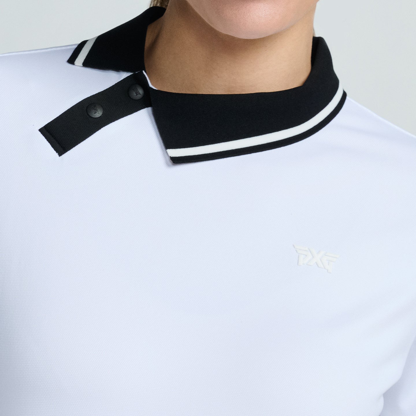 Women's Asymmetrical Snap Collar Polo