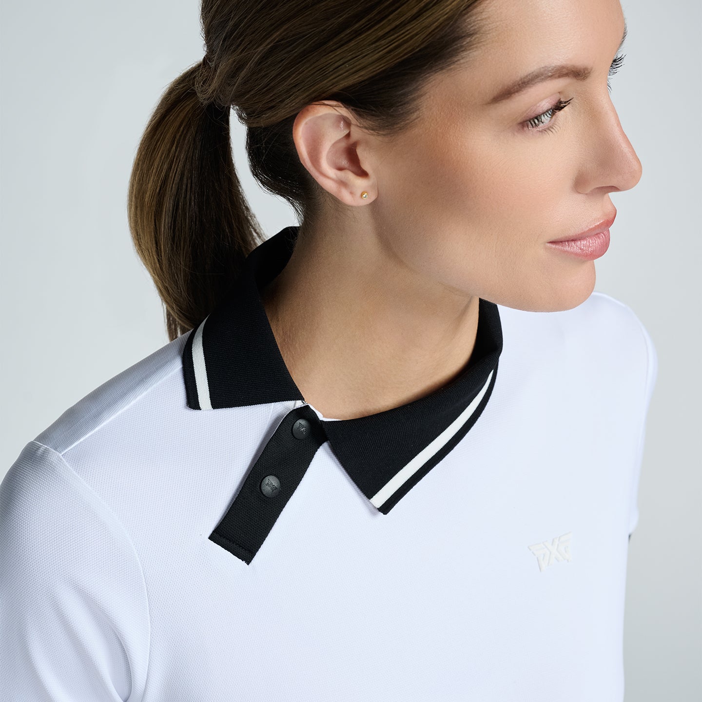 Women's Asymmetrical Snap Collar Polo