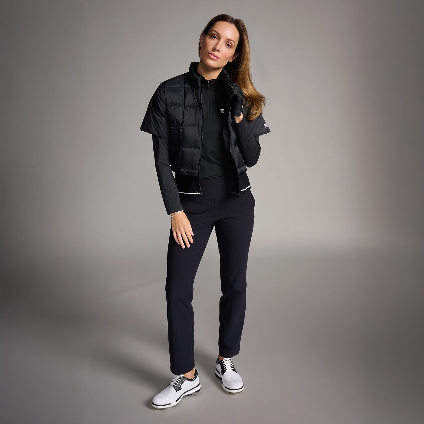 Women's Ribbed Waist Short Sleeve Puffer Jacket