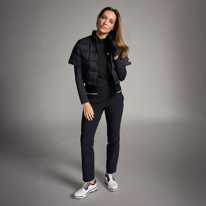 Women's Ribbed Waist Short Sleeve Puffer Jacket