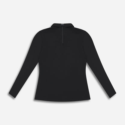 Women's Tie Neck Long Sleeve Polo
