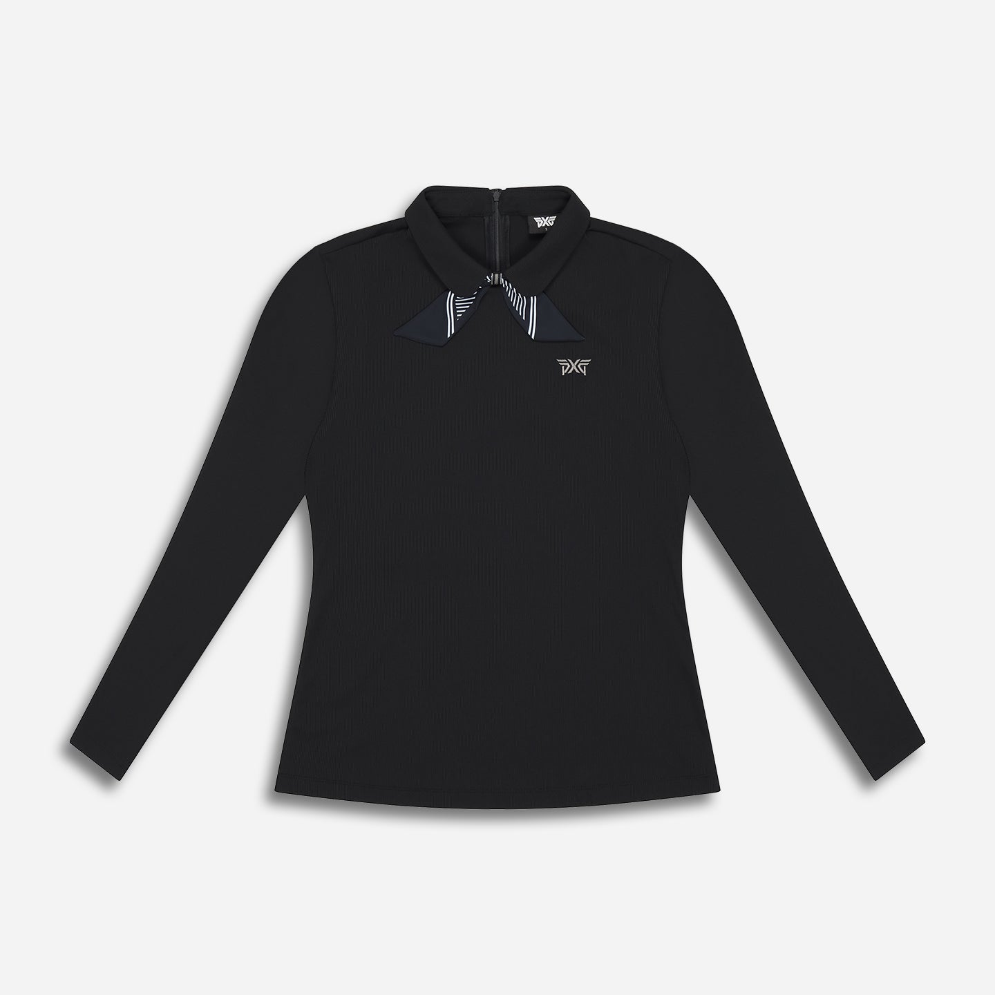 Women's Tie Neck Long Sleeve Polo