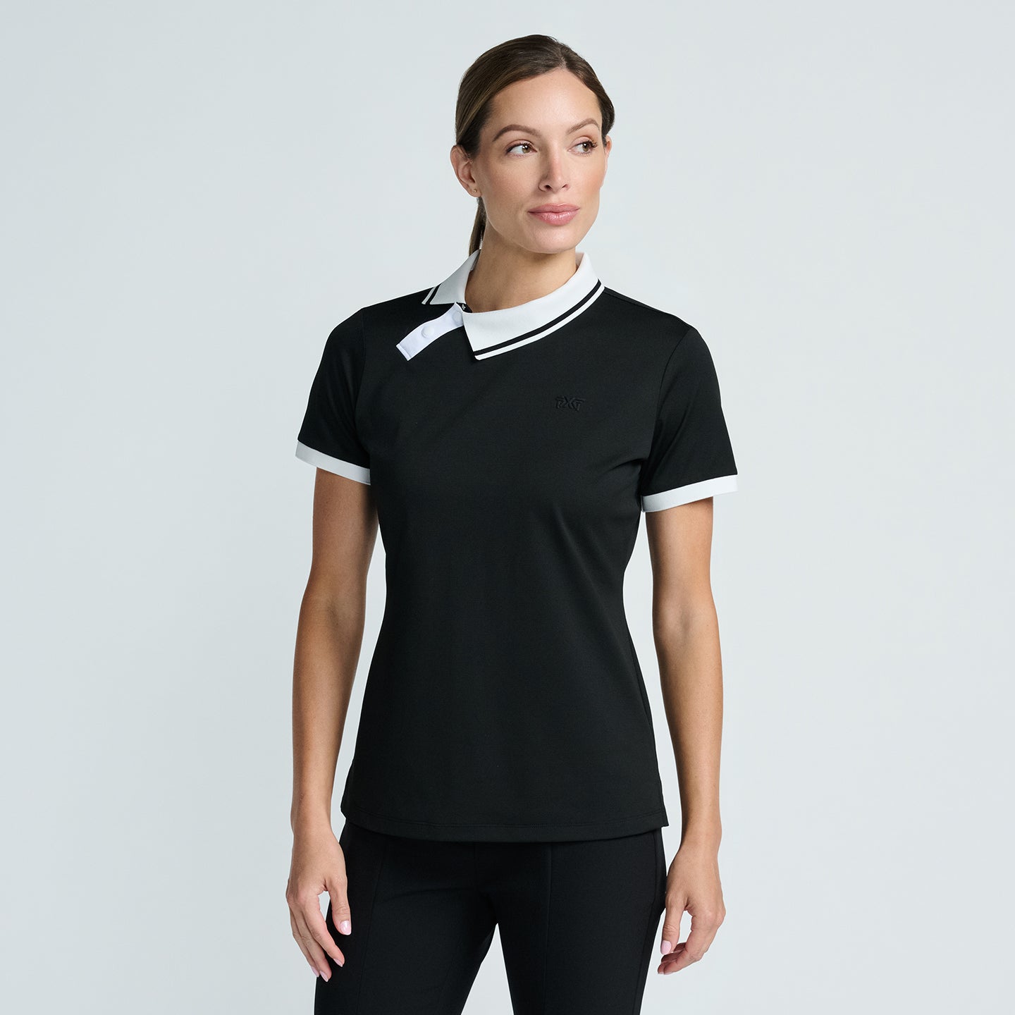 Women's Asymmetrical Snap Collar Polo