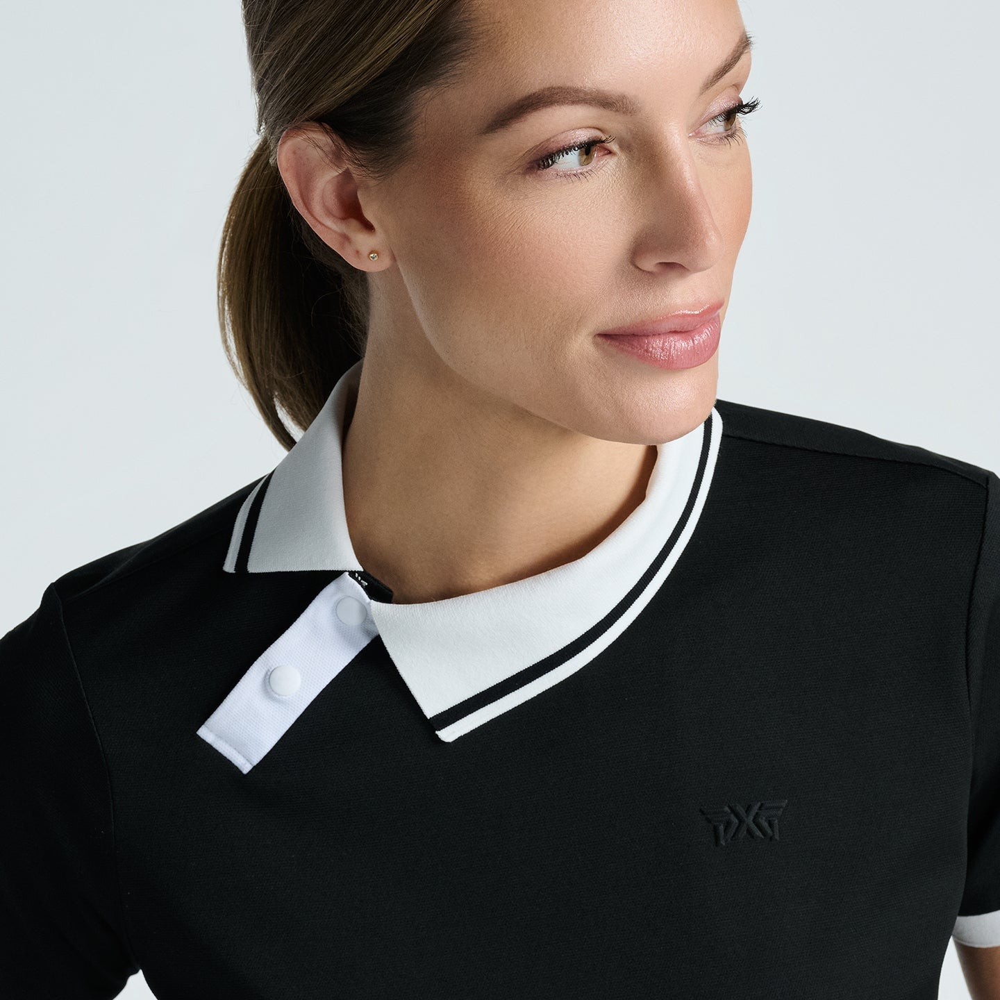 Women's Asymmetrical Snap Collar Polo