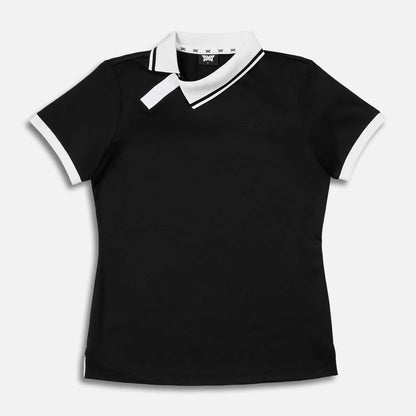Women's Asymmetrical Snap Collar Polo