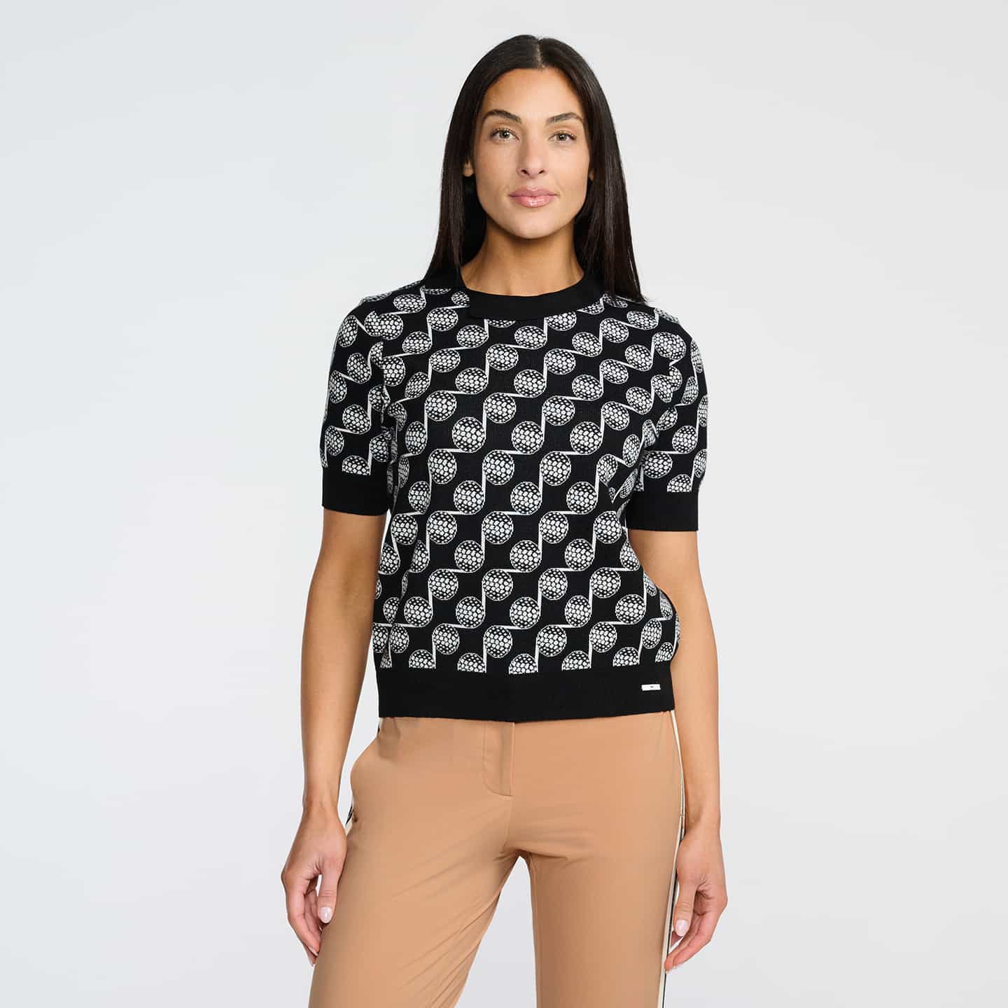 Women's Golf Ball Motif Knitted Top