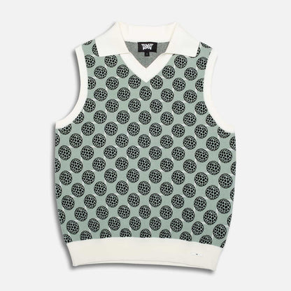 Women's Golf Ball Motif Sleeveless Top