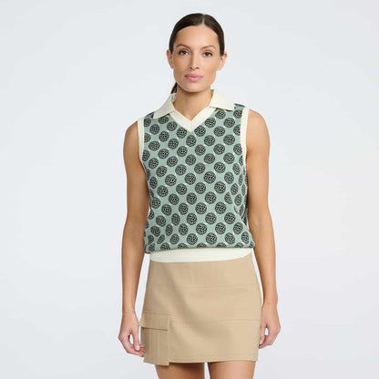 Women's Golf Ball Motif Sleeveless Top