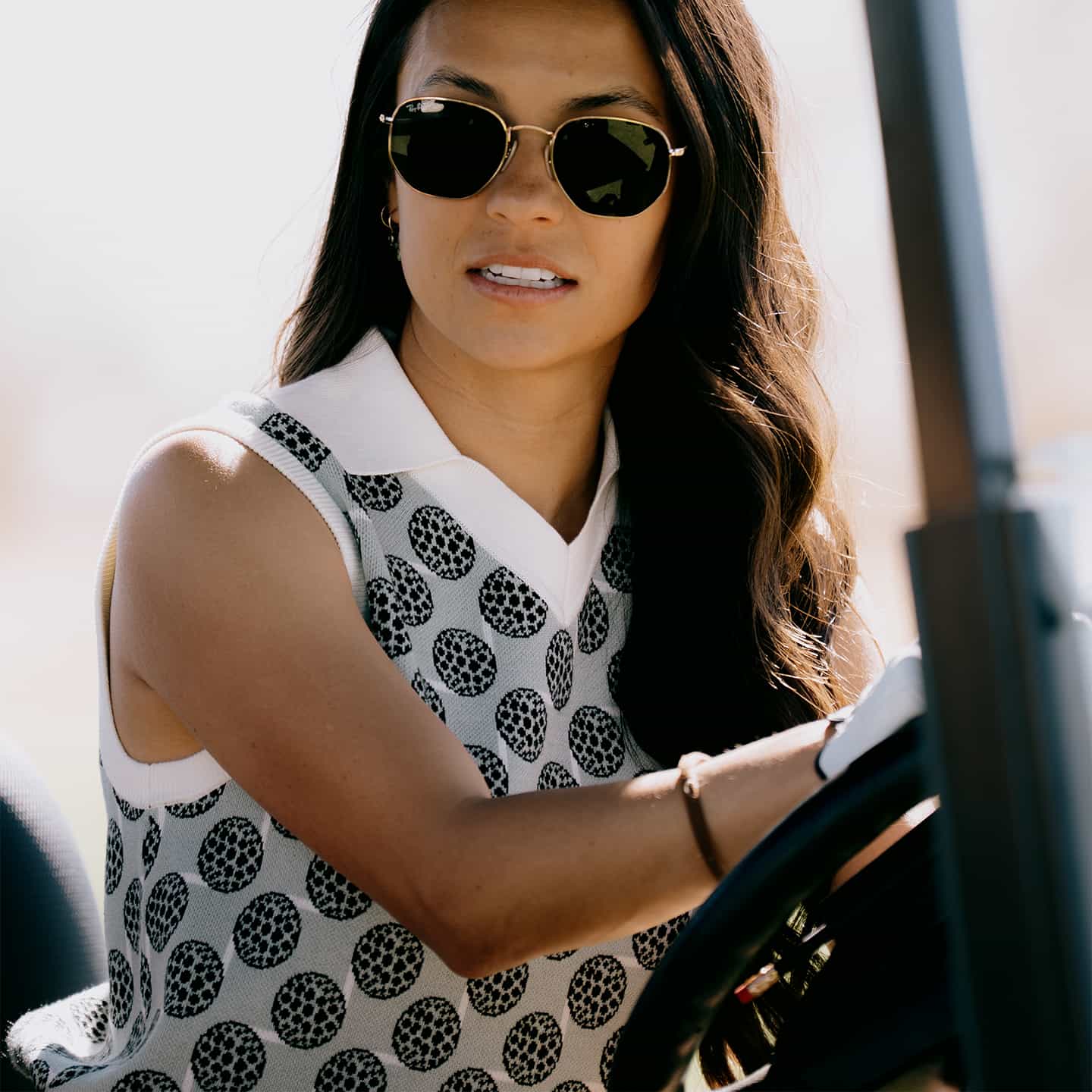 Women's Golf Ball Motif Sleeveless Top