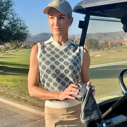 Women's Golf Ball Motif Sleeveless Top