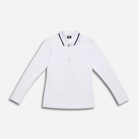 Women's Terry Cloth 1/4 Zip Long Sleeve Polo